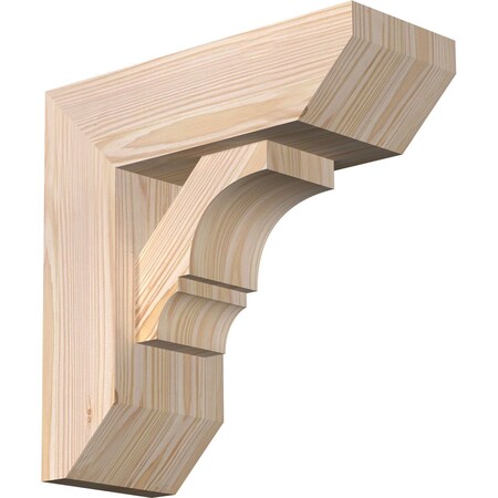 Ekena Millwork Balboa Slat Smooth Bracket w/ Offset Brace, Douglas Fir, 5 1/2"W x 14"D x 14"H BKT0604X14X14BOA06SDF